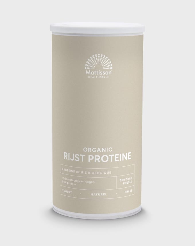 Mattisson - Biologische Rijst Proteïne Poeder - 80% Eiwit - Naturel - Proteine Shake - 500 Gram