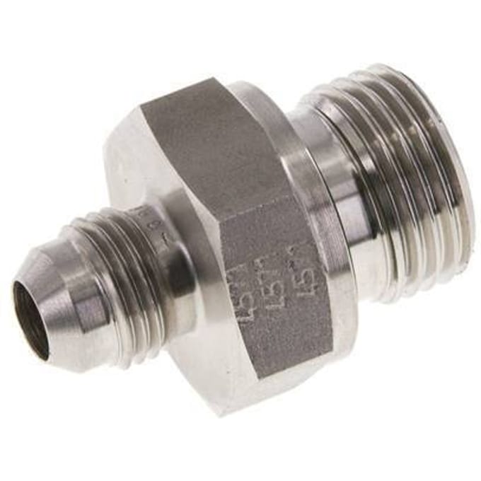 JIC  Dubbele Nippel G1/2'' X UNF 9/16''-18 RVS FKM 275bar