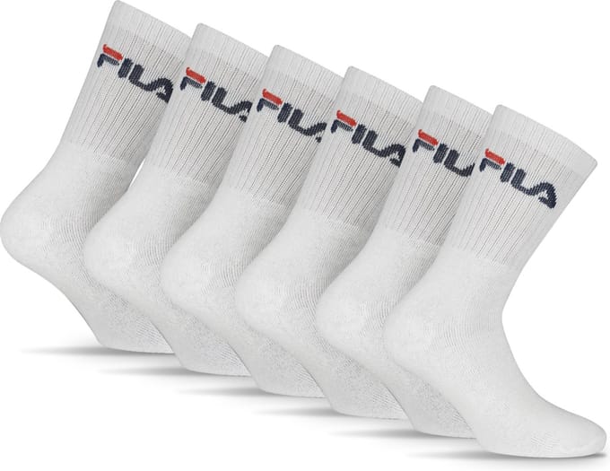 FILA - Crew Sportsokken - 6 Pack - Maat 39/42 - Wit