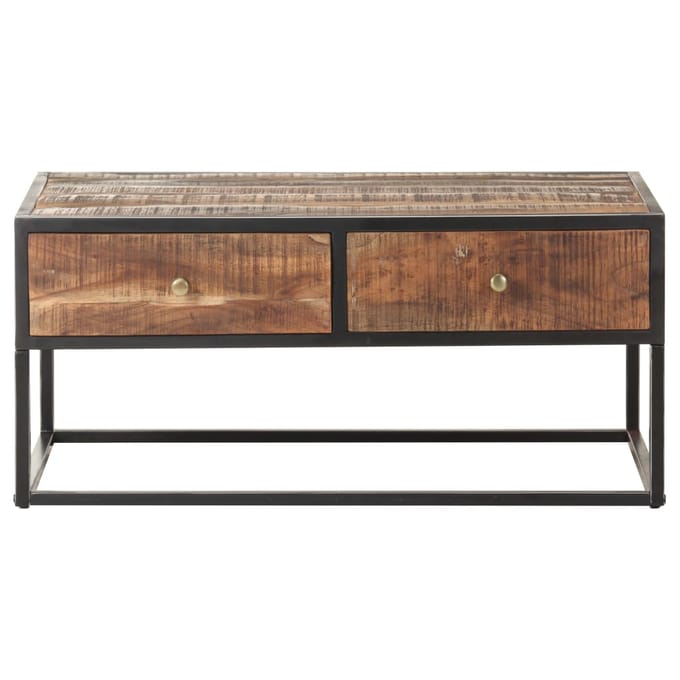 vidaXL - Salontafel - 90x50x40 - cm - ruw - acaciahout