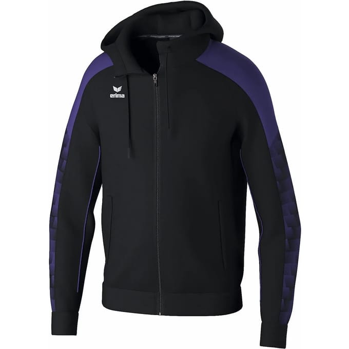 Erima Evo Star Trainingsjack Met Capuchon Heren - Zwart / Paars | Maat: S