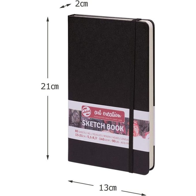 Carnet de croquis - TALENS - 13 x 21 cm - 80 feuilles - 140 g/m² - Couverture rigide blanc