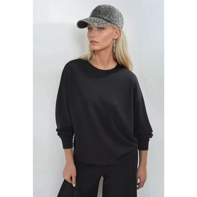 Relaxed Fit Crew Neck Modal Sweatshirt