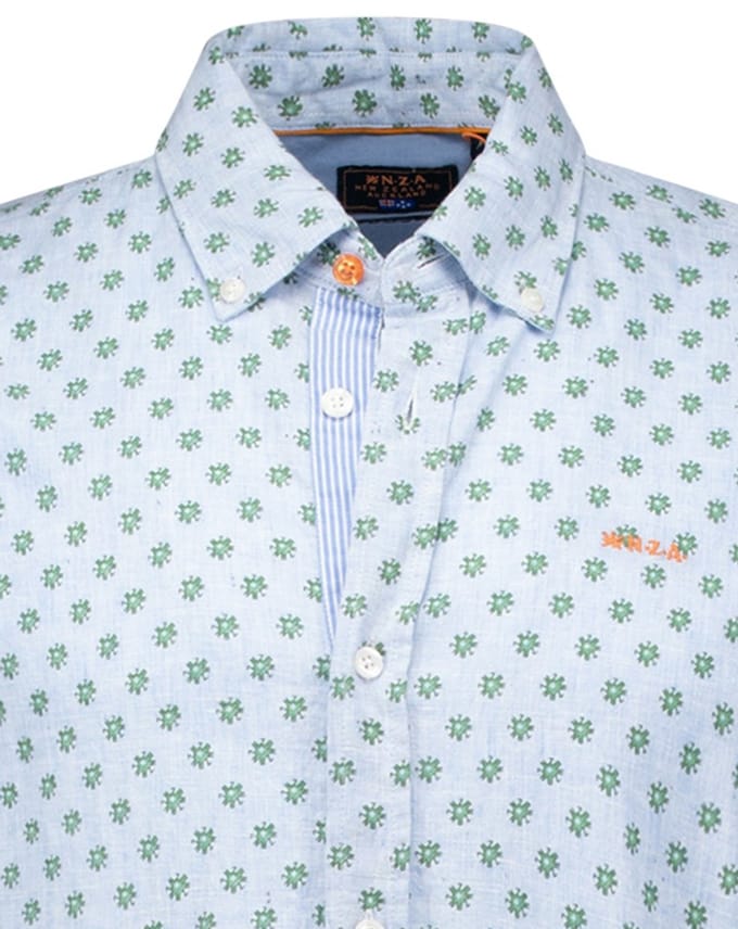 overhemd New Zealand Tate blauw geprint