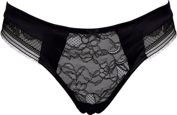 After Eden Toonya String with satin detail Dames Onderbroek - Black - Maat L