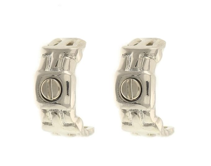Behave - Dames oorbellen stekers zilverkleur schakel-look - 2 cm