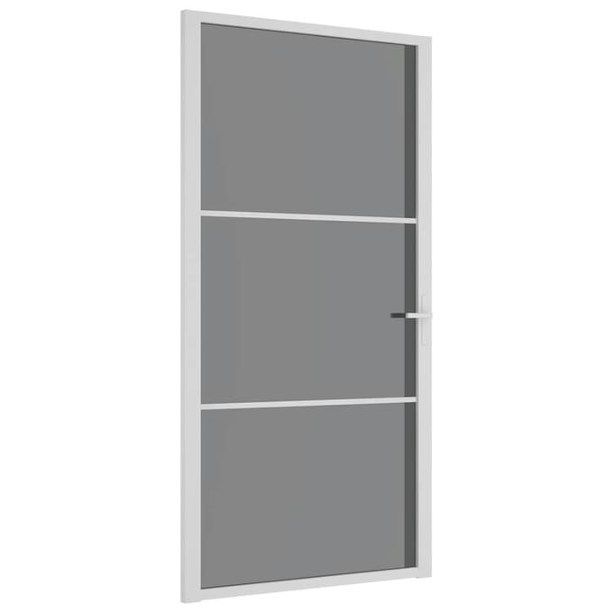 vidaXL - Binnendeur - 102,5x201,5 - cm - ESG-glas - en - aluminium - wit