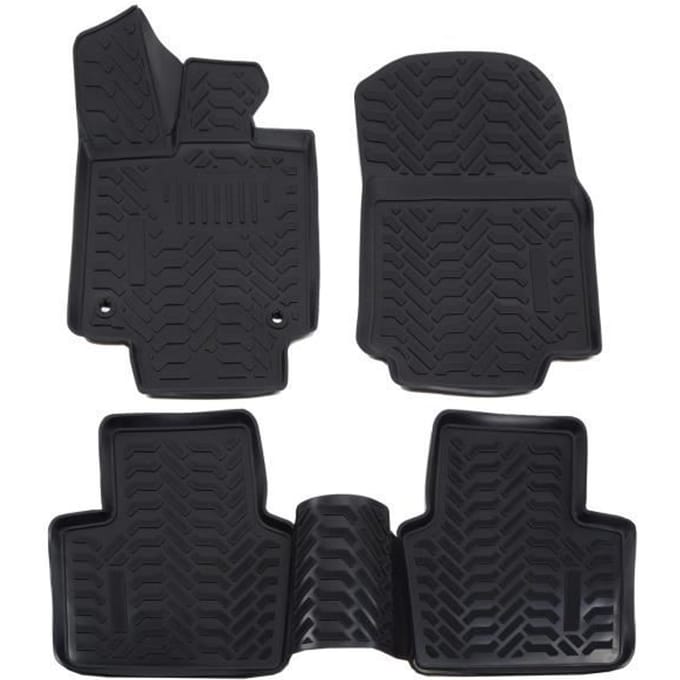 Tapis de sol - Exclusive - Toyota RAV4 - Caoutchouc - Système de fixation - Toutes saisons noir