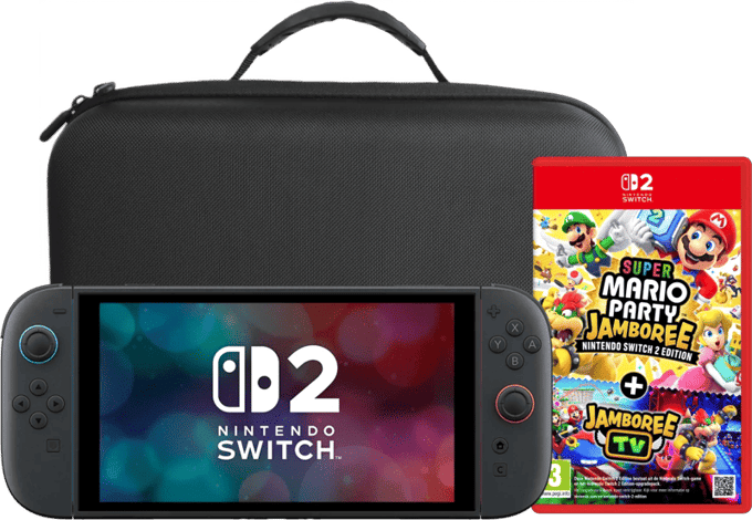Nintendo Switch 2 + Super Mario Party Jamboree + BlueBuilt Travelcase XL