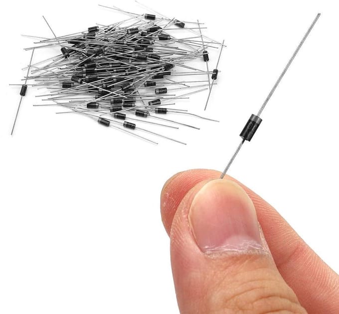 Hersteldiode - Gelijkrichterdiode - Elektronica Projecten - 1000V Spanning - 100 Stuks - Zwart