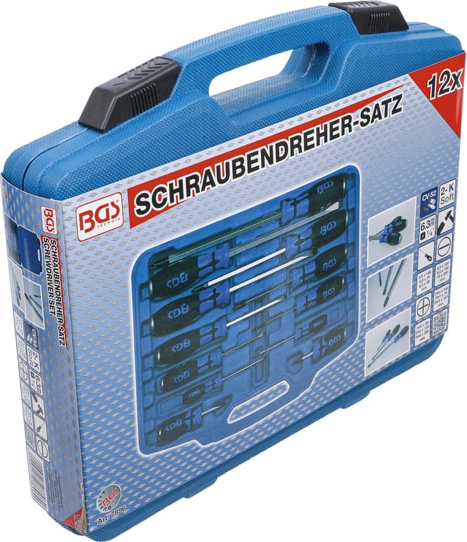 BGS schroevendraaierset met 6,3 mm (1/4") binnenvierkant 12-delig - 7896