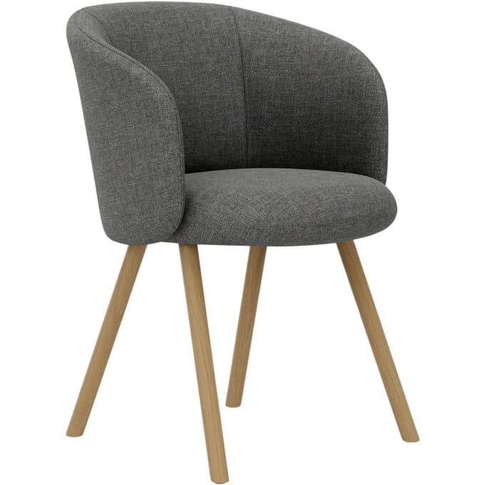 Vitra Mikado fauteuil eiken frame - Savana sierra grijs gemêleerd