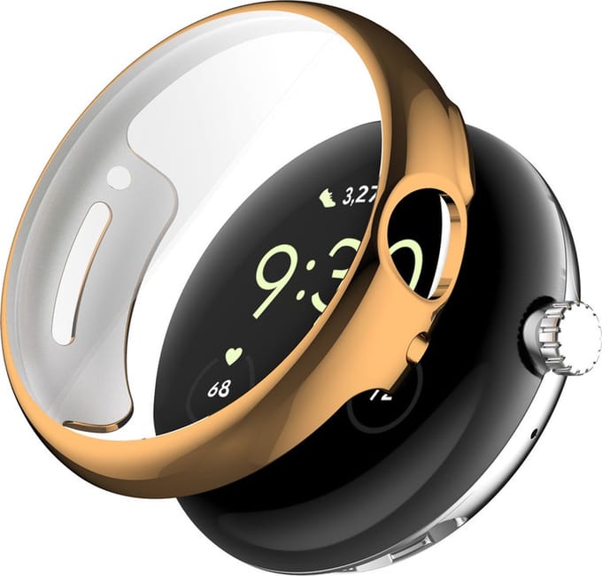 Watch case screenprotector - hoesje - geschikt voor Google Pixel Watch 2 - rosegoud