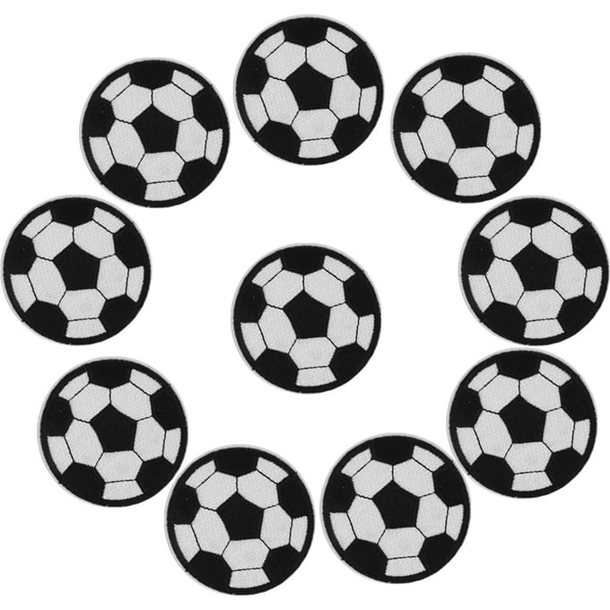 10 Stuks Voetbal Borduurpatches Rugzak Kleding Accessoires Patch Sticker Badge white