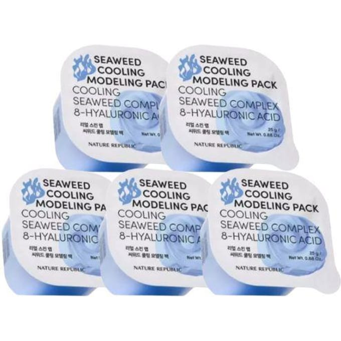 Nature Republic Real Skin Lab Masque Modelant Lot de 5 Spécial (3 types) Seaweed Cooling white