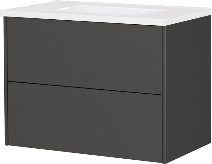Wastafelkast Rain Grafiet - Breedte 81 cm - Hoogte 61 cm - Diepte 46 cm