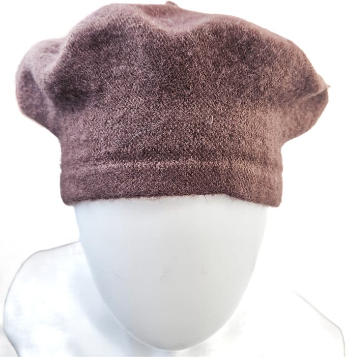 BamBella® -Baret - Franse muts - winter hoed Bruin-