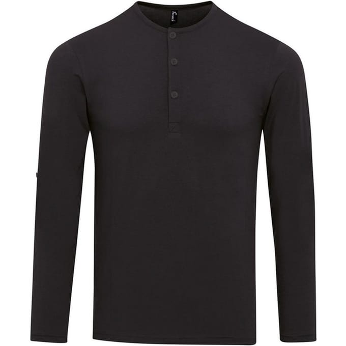 Premier Heren Long John Roll Sleeve T-shirt (Zwart)