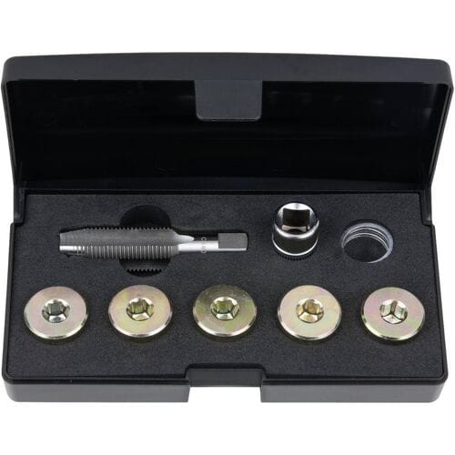 KS Tools 150.4930 Olieaftapschroef-schroefdraadreparatieset, 12-delig M17 x 1,5
