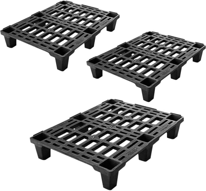 Kunststof Halve Pallet 80x60 cm Zwart Statisch 600kg Draagvermogen