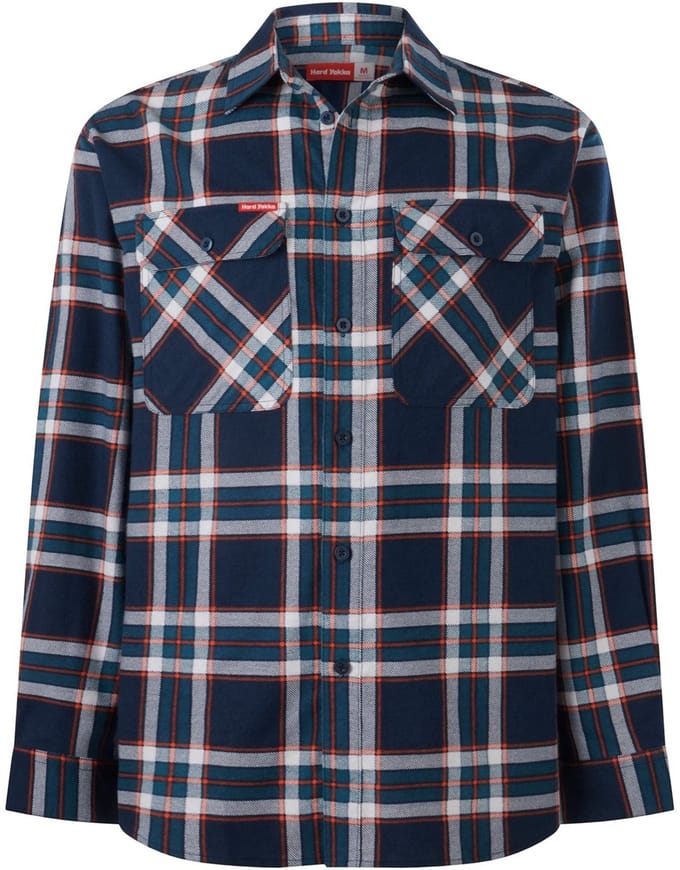 Hard Yakka Core Flannel overhemd | Marineblauw - App Shirts - Maat S -