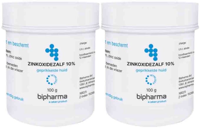 Bipharma Zinkoxidezalf 10% - 2 x 100 gr - Voordeelverpakking