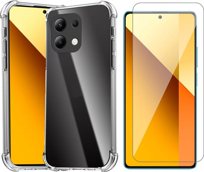 Hoesje geschikt voor Xiaomi Redmi Note 13 5G - Screenprotector Glas - Shockproof Transparant