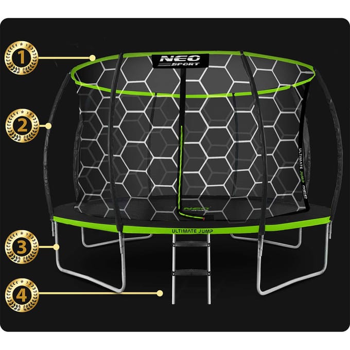 Neo-Sport Serie - Tuintrampoline - 12ft - Inclusief Veiligheidsnet - 374 cm