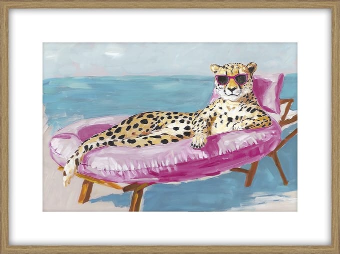 Schilderij met frame Cheetah luchtbed