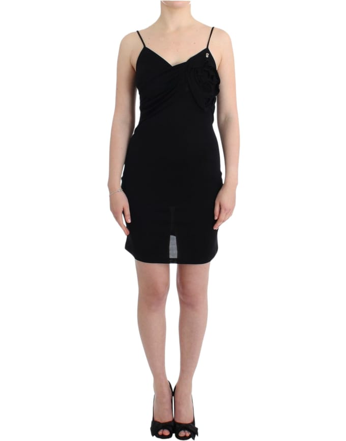 Roze Detail Mini-jurk Mouwloos Aansluitend Jurk