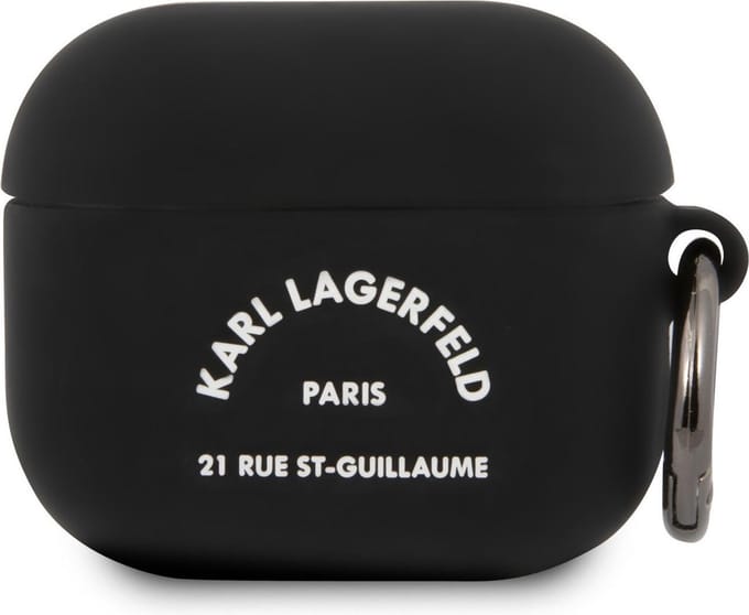 Karl Lagerfeld 21 Rue de St-Guillaume AirPods Case - Geschikt voor Apple Airpods 3 - Zwart