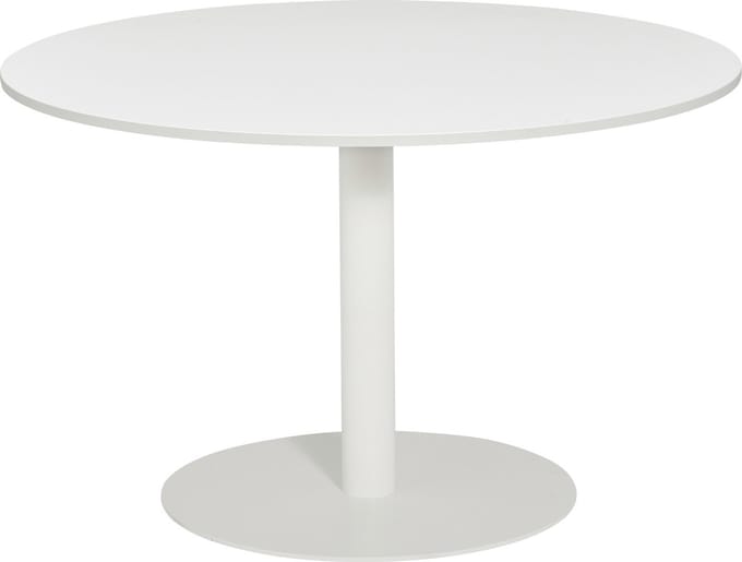 T60 Kolomtafel rond - 100x100 cm - Wit / Wit frame
