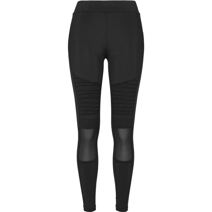 Urban Classics - Tech mesh biker Legging - Doorschijnend - S - Zwart