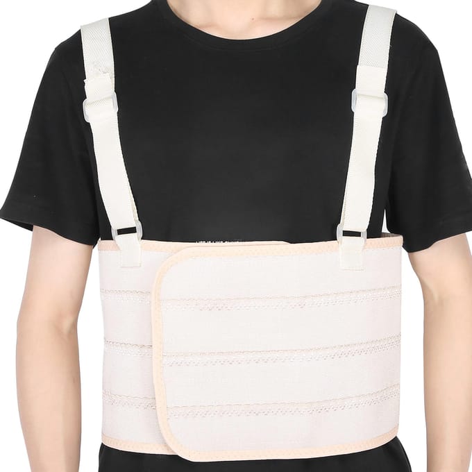 Sangle pour fracture de côte Support de poitrine ajustable Respirant Ceinture de protection lombaire XL XL white