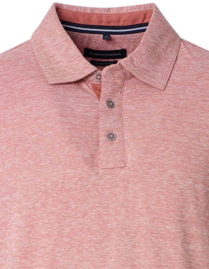 Casa Moda polo roze gemêleerd regular fit