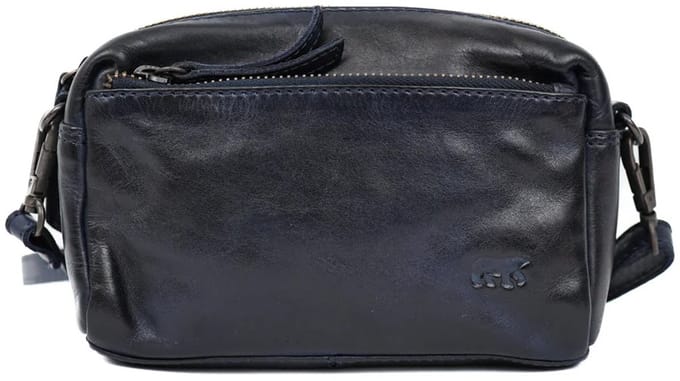 Bear Design Tamara Mini Leren Schoudertas / Crossbodytas - Blauw