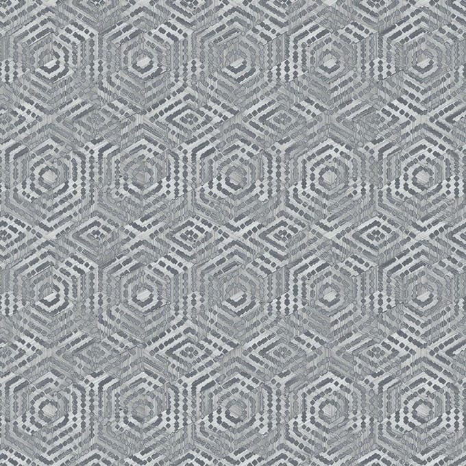 Hexagone dessin beige modern (vliesbehang, beige)