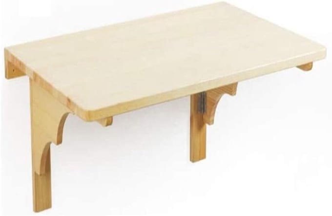 Opklapbaar Bureau - Wandbureau Tafel - Ruimte Besparen - Stabiel Draagframe - 100x50cm - Grenenhout