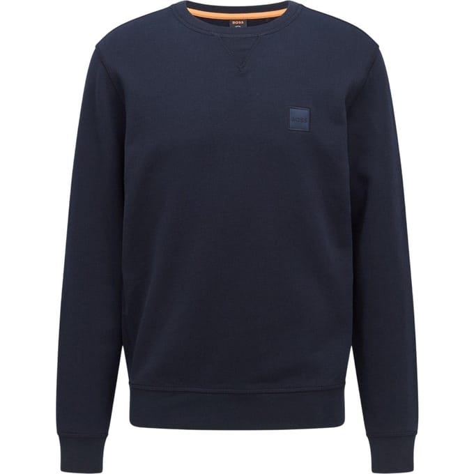Boss Heren Westart Premium Katoenen Sweatshirt met Crew Hals (Marine)
