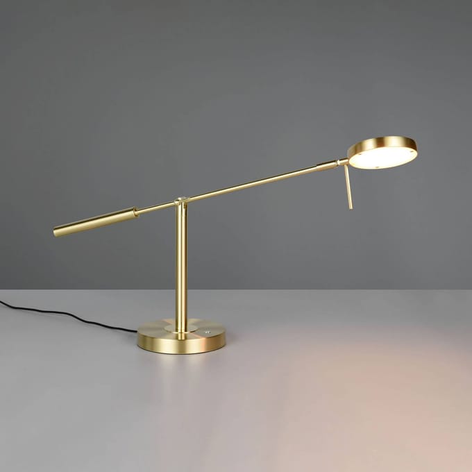 Trio Lighting LED tafellamp Monza, messingkleurig, hoogte 52 cm, metaal