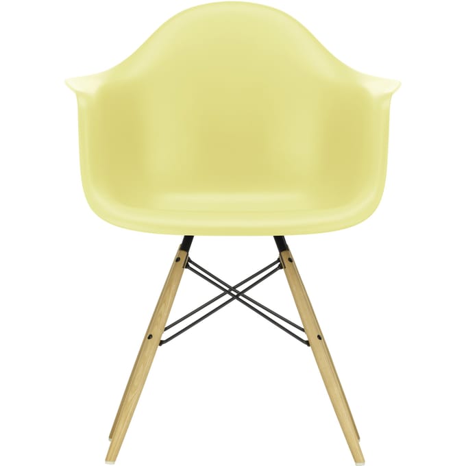 Vitra DAW Eames Plastic Armchair - citron RE - honingkleurig essenhout