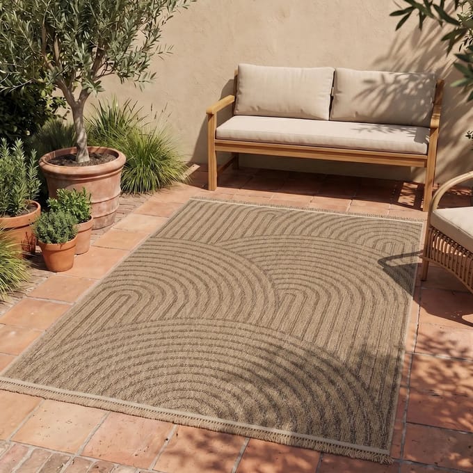 Flycarpets Binnen en Buitenkleed - Vloerkleed Colinna - Beige