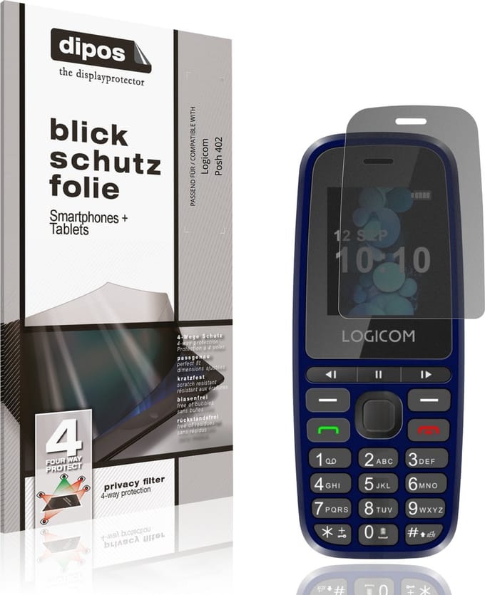 dipos – Matte Privacy Screenprotector geschikt voor Logicom Posh 402 | Anti-Spy Beschermfolie