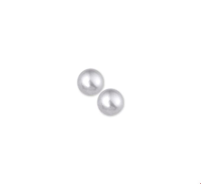 Oorknoppen Parel Zilver Gerhodineerd Glanzend 8 mm