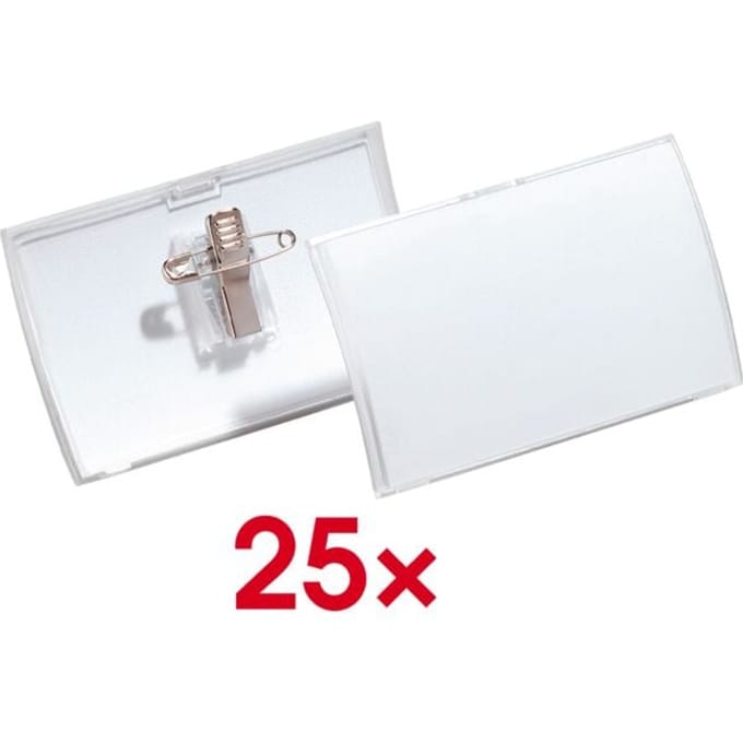DURABLE Naambord Click Fold met combiklem, kunststof, 25/VE, 54 x 90 mm