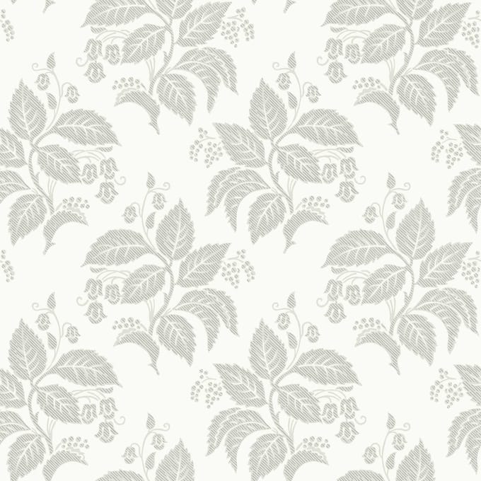 Boråstapeter Vliesbehang 8058 - Anno II - Botanisch Grijs - 53cm x 10.05m