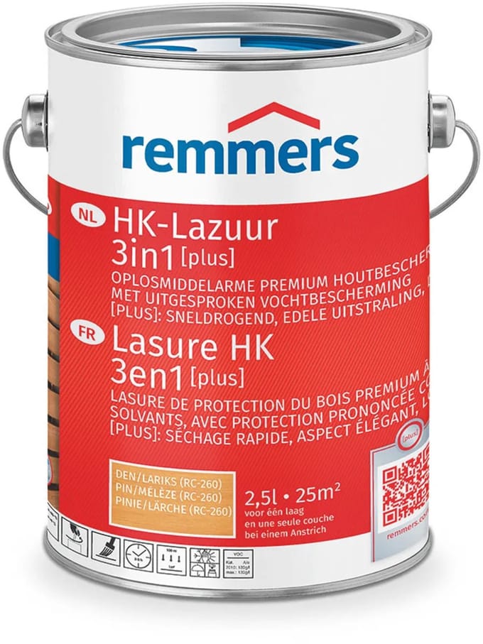 Remmers HK-Lazuur 3in1 [PLUS] - Pine/Lariks - 2.5 liter