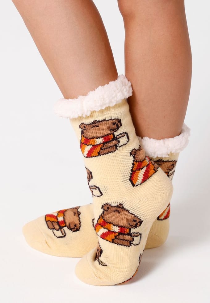 "Autumn Capybara" Sherpa sokken