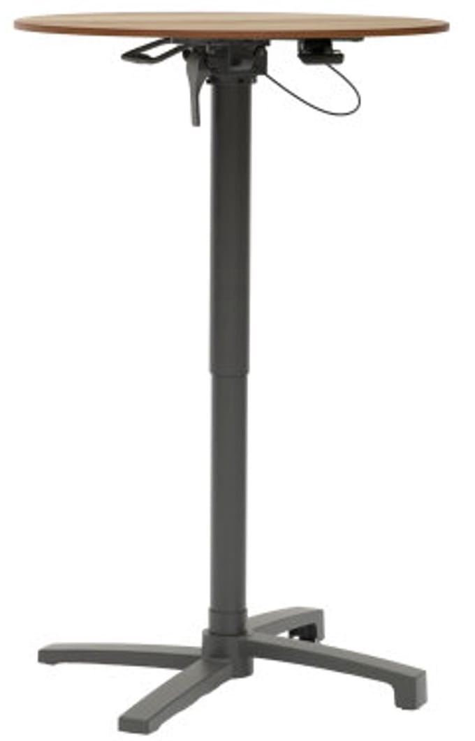 Lima HPL bistro lift table Ø70cm woodcolor