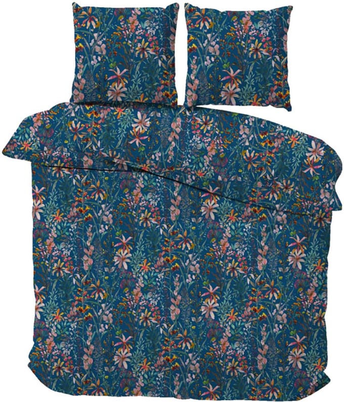 iSleep Dekbedovertrek Denise - Eenpersoons - 140x200/220 cm - Blauw